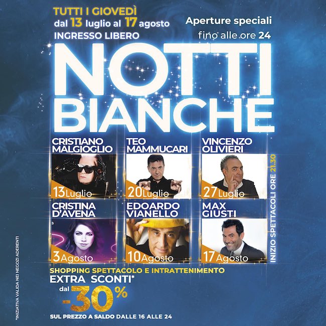 notti bianche 2023 village outlet