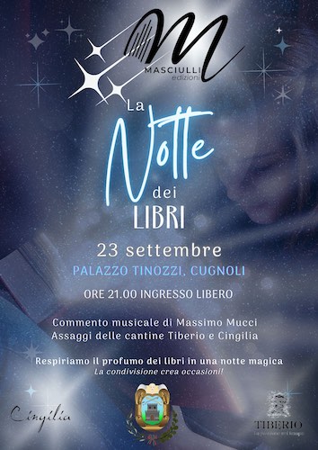 La notte dei libri - sabato 23 settembre - Palazzo Tinozzi - Cugnoli