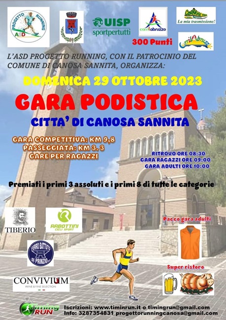 Gara Podistica Canosa Sannita 29102023 locandina