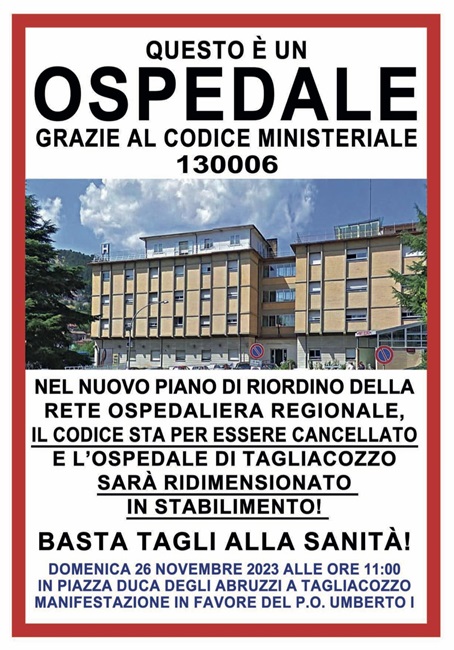 2023-11-25 Ospedale Tagliacozzo manifestazione
