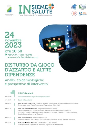 disturbo gioco d'azzardo 24 novembre 2023