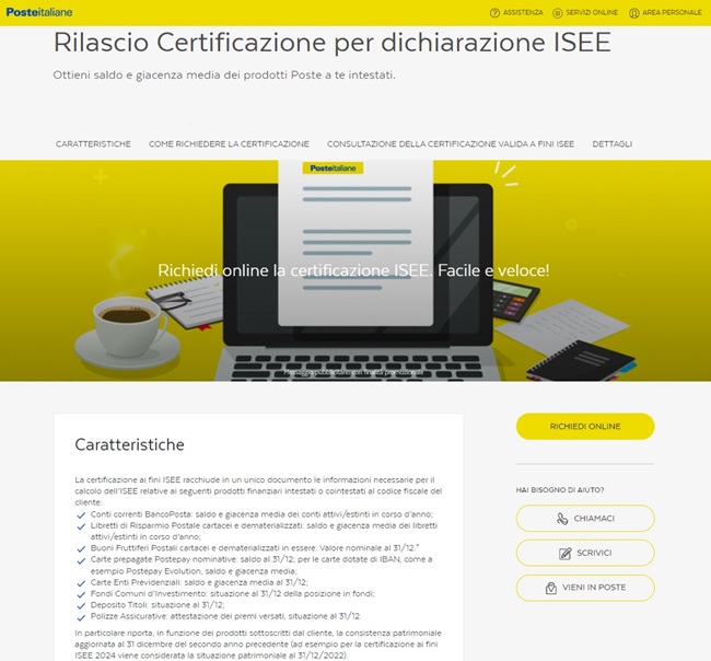 Richiesta certificazione per dichiarazione Isee