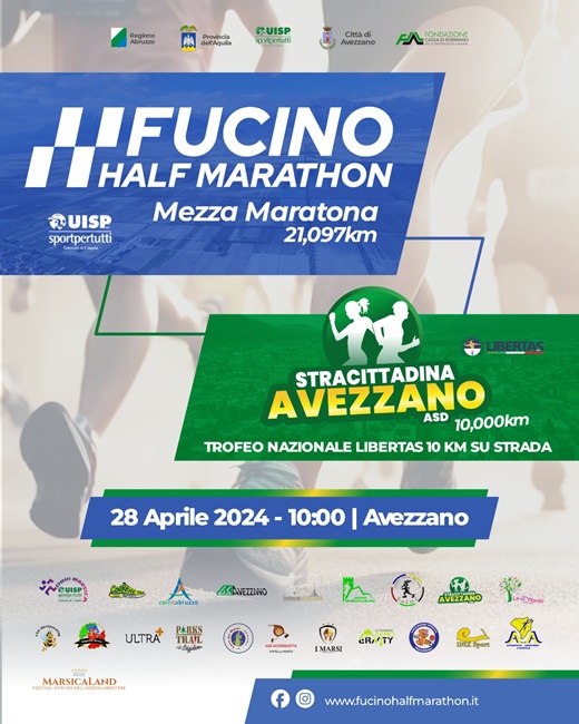 Fucino Half Marathon-Stracittadina di Avezzano 28042024 locandina