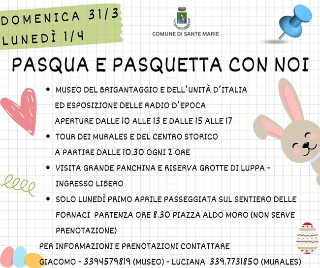 Pasqua Pasquetta Sante Marie