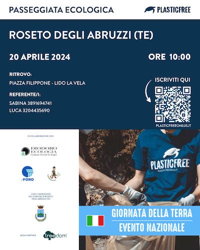 plastic free roseto 20 aprile 2024