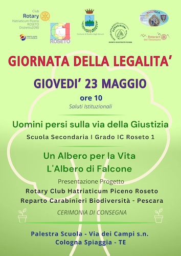 locandina Giornata della Legalità 23 maggio