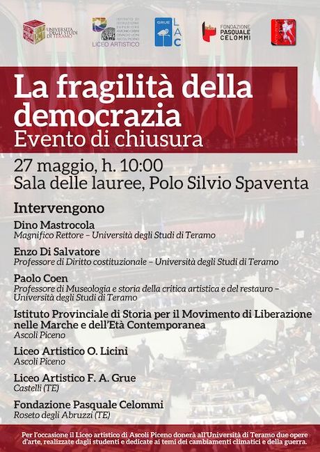 La fragilità della democrazia. Evento di chiusura 27 maggio 2024