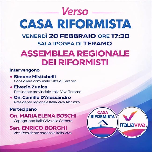verso casa riformista 20 febbraio 2026