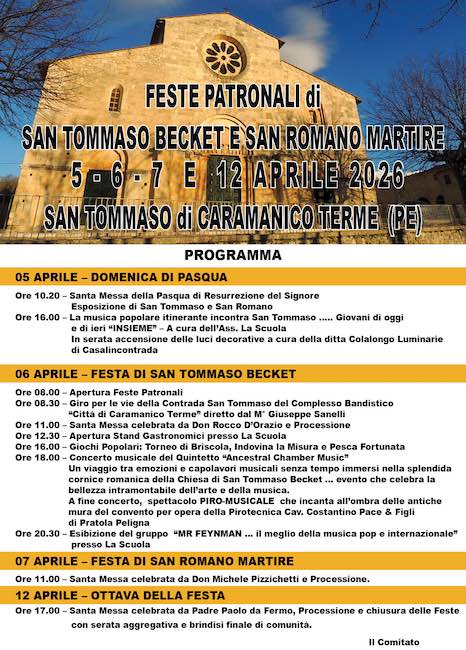 feste patronali san tommaso-becket san romano martire 2026