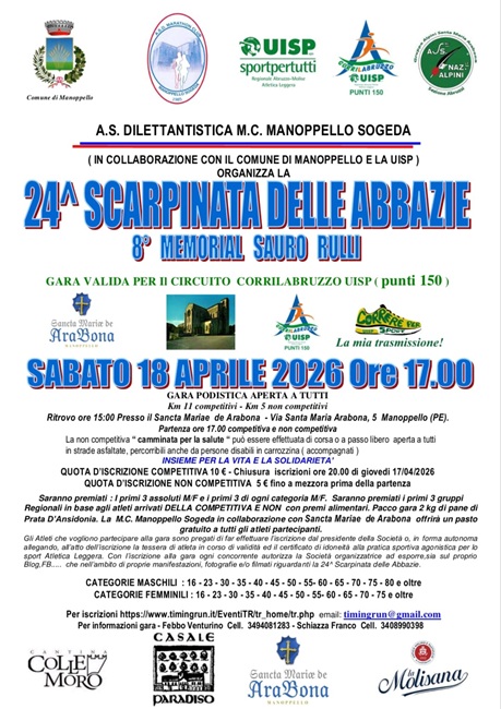 Scarpinata delle Abbazie 18042026 locandina