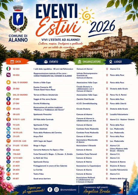 Comune di Alanno Estate 2026