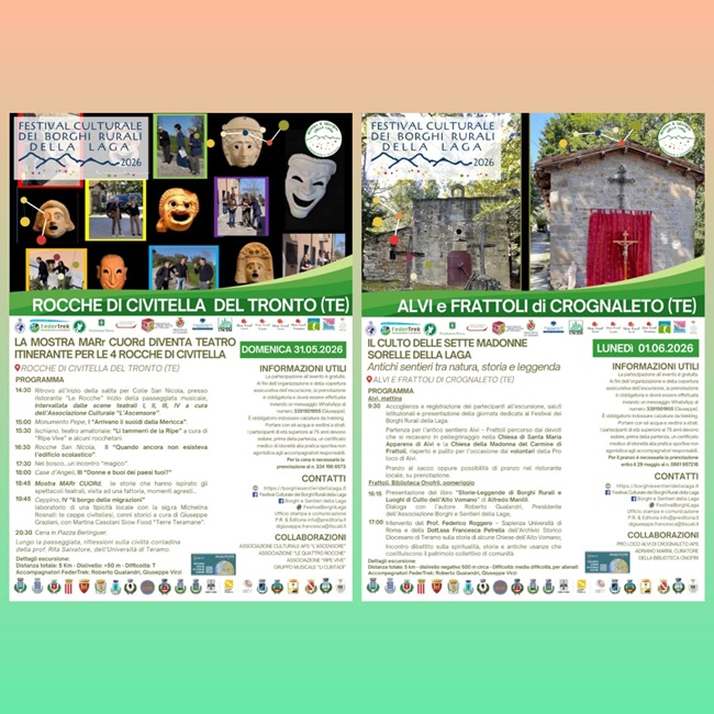 Festival Culturale dei Borghi Rurali della Laga 31 maggio-1 giugno