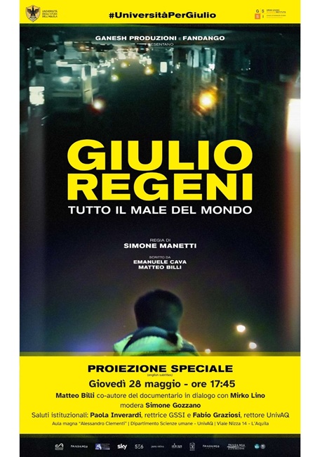 Locandina documentario Giulia Regeni