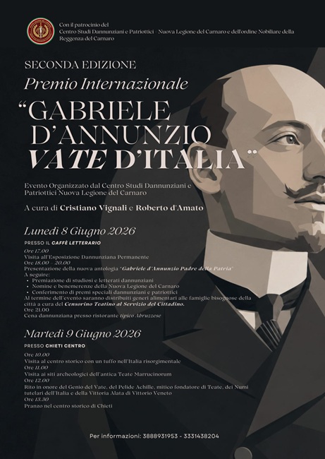 Premio Internazionale Gabriele D'Annunzio Vate d'Italia 2026