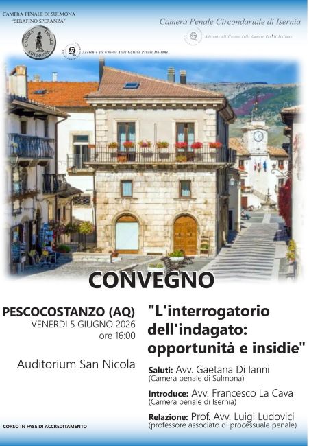 convegno pescocostanzo 5 giugno 2026