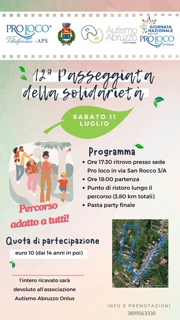 Passeggiata della Solidarietà 11072026 locandina