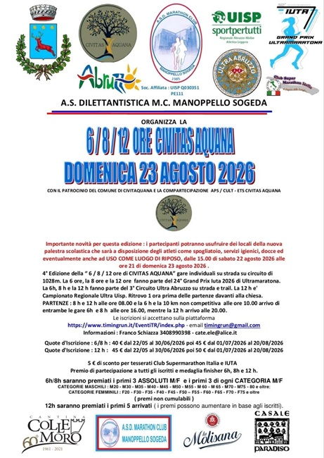 6-8-12 Ore Civitas Aquana 23082026 locandina