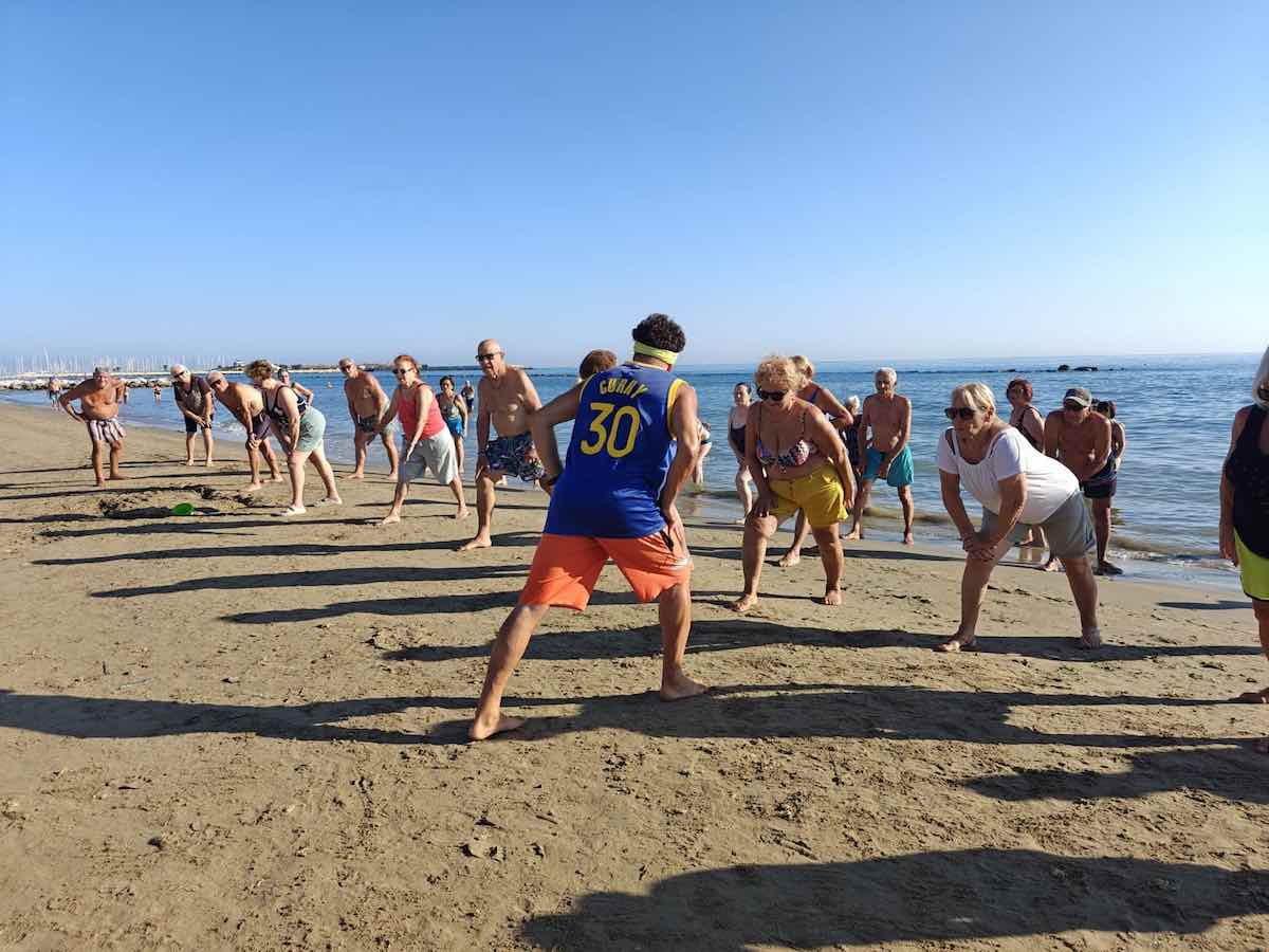 allenamento in spiaggia