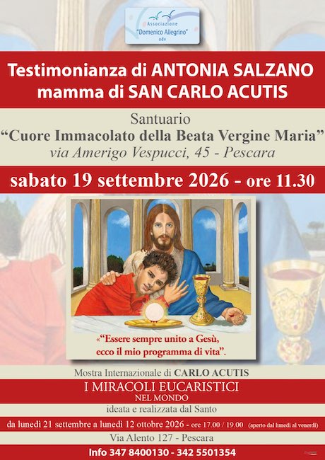 locandina incontro mostra san carlo acutis